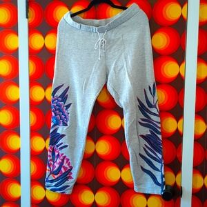 Mara Hoffman Active wear embroidered terry drawstring pants